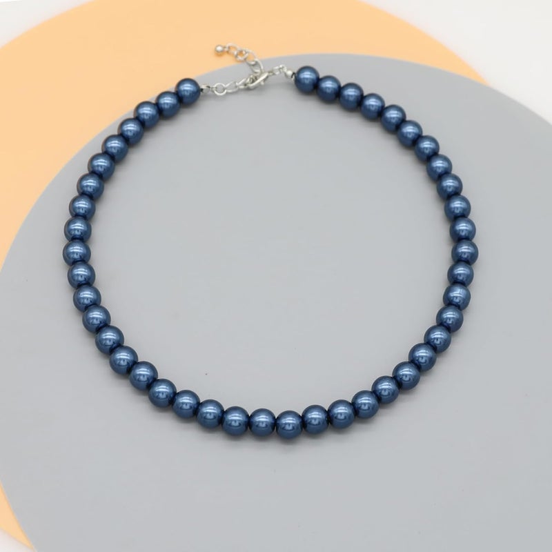 WEWE Pearl Choker Necklace for Women AAA+ Simulated Shell Pearl Necklace Strand Variety Of Colors 10mm Pearls Length 17 Inches - Image 4